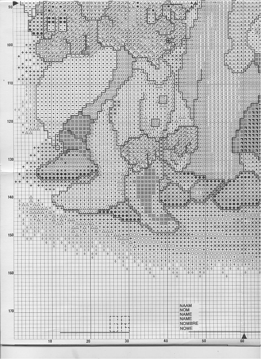 Schema punto croce Biancaneve Prato 4