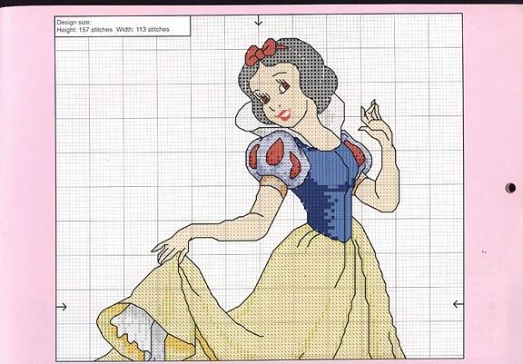 Schema punto croce Biancaneve Verticale 1