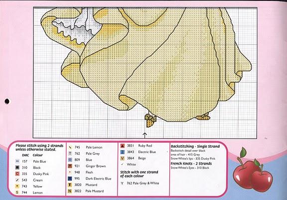 Schema punto croce Biancaneve Verticale 2