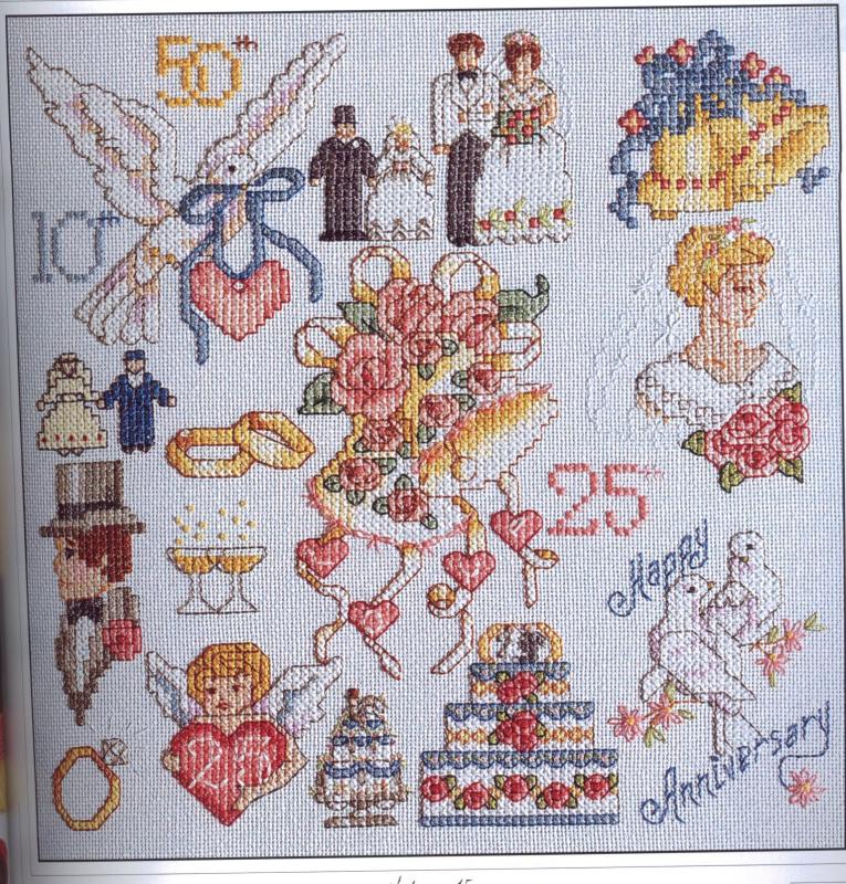 Schema punto croce Matrimonio 45