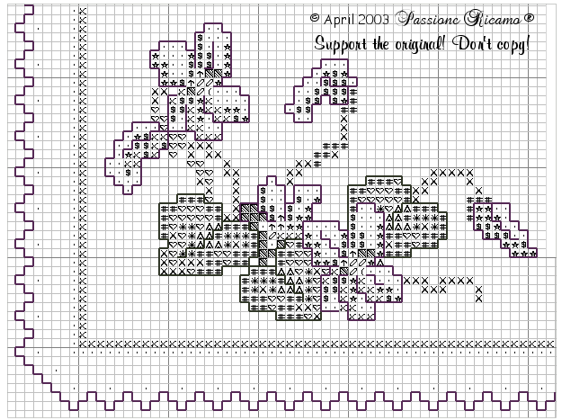 Schema punto croce Angolo Violette