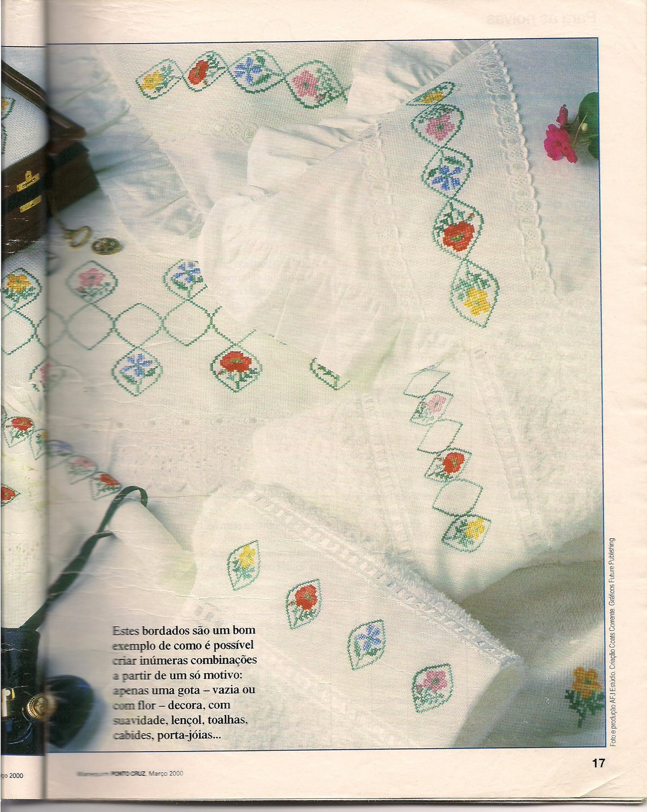 Schema punto croce Asciugamani Fiorelli 01