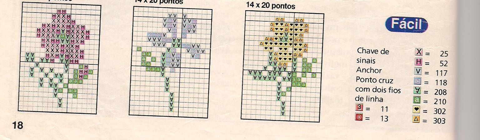 Schema punto croce Asciugamani Fiorelli 02