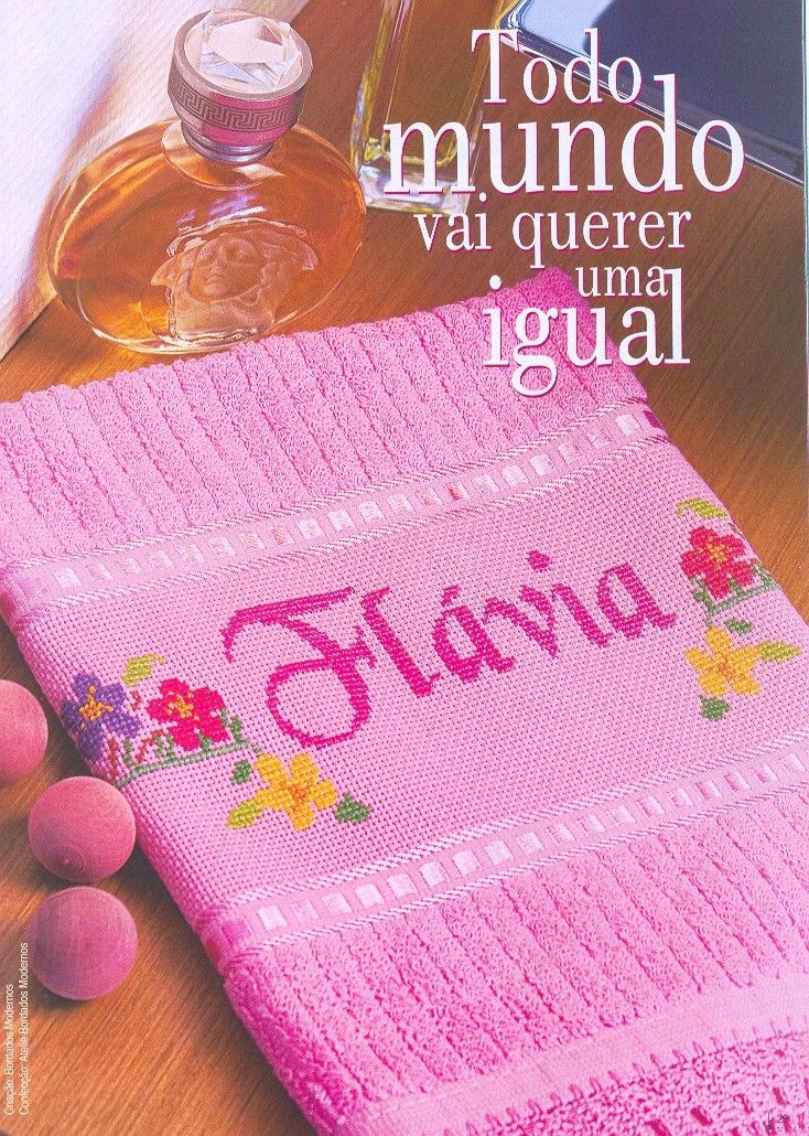 Schema punto croce Asciugamani Fiori 05