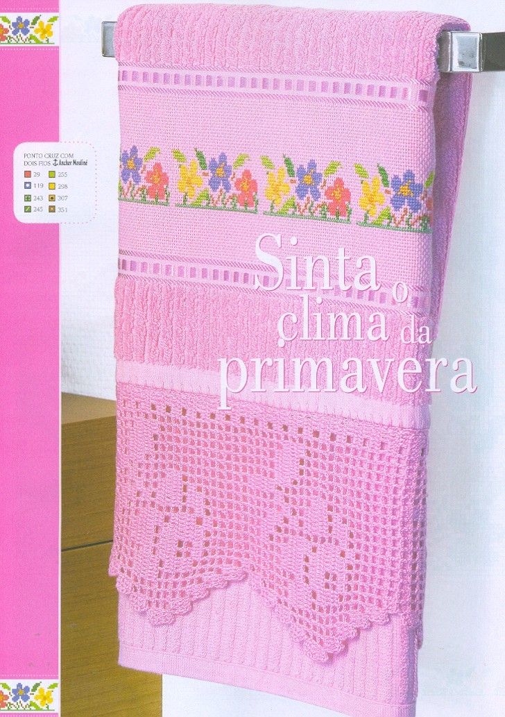 Schema punto croce Asciugamani Fiori 06