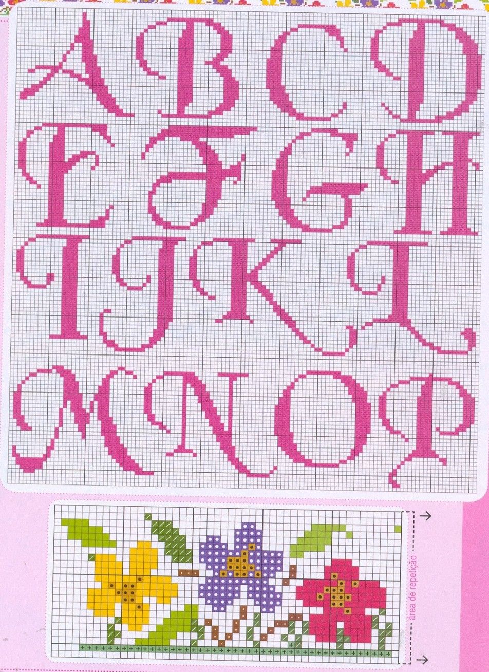 Schema punto croce Asciugamani Fiori 08