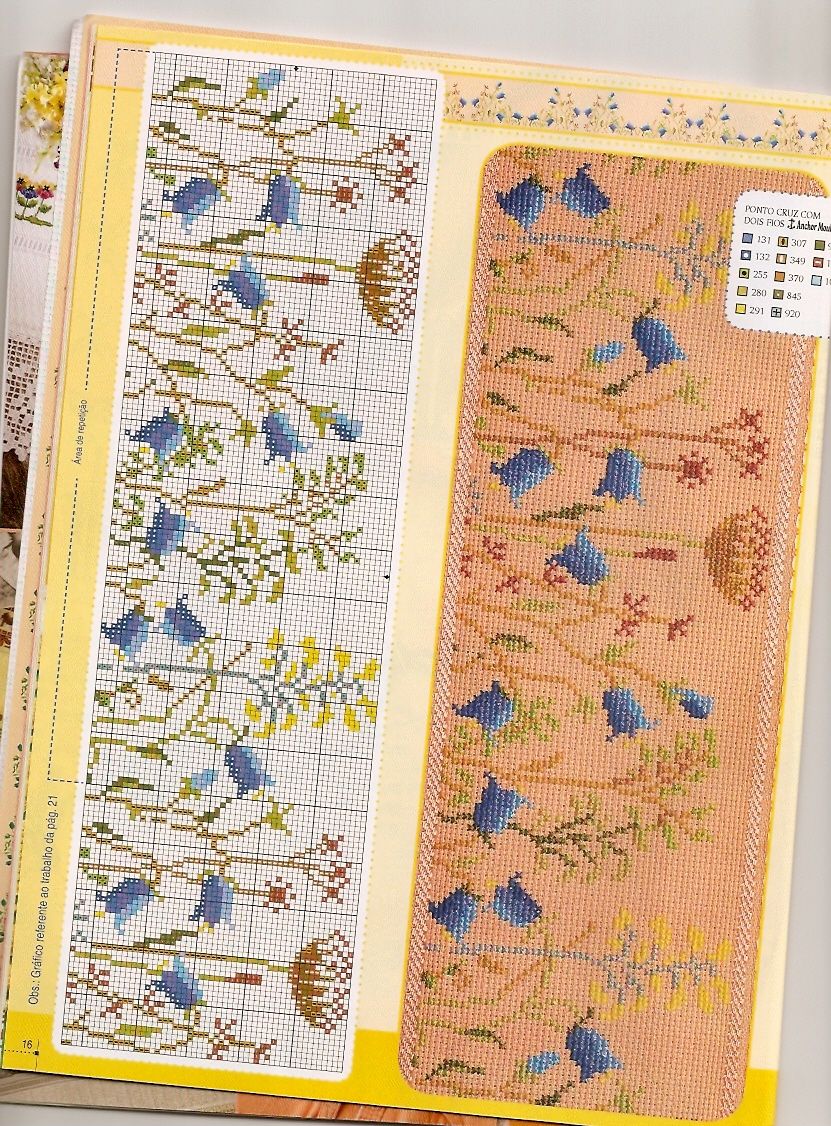 Schema punto croce Asciugamani Fiori 27