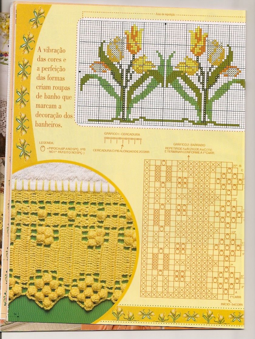 Schema punto croce Asciugamani Fiori 29