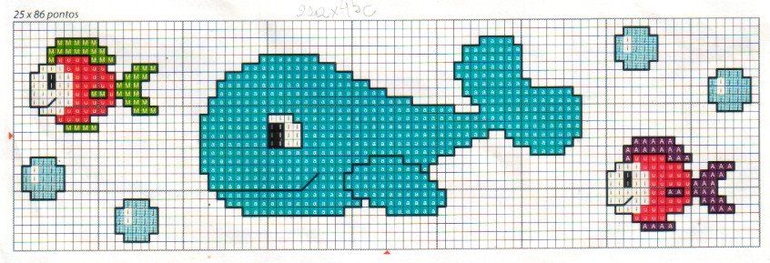 Schema punto croce Balenottera