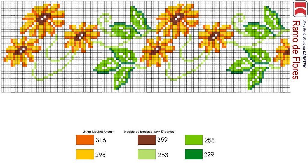 Schema punto croce Barradinho Flores 20