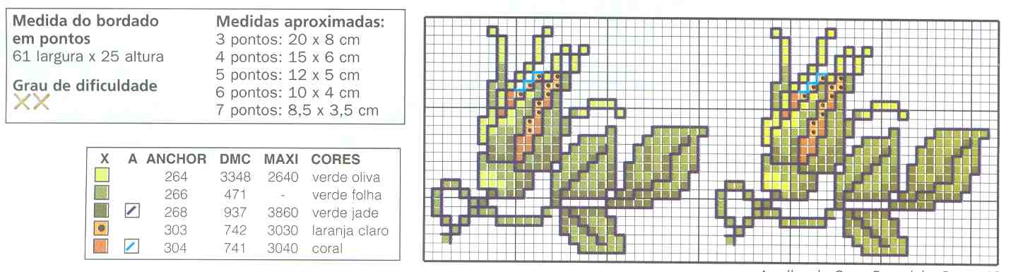 Schema punto croce Boccioli Gialli