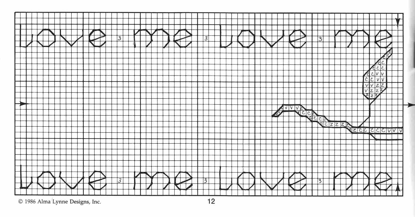 Schema punto croce Bordering On Towel 09