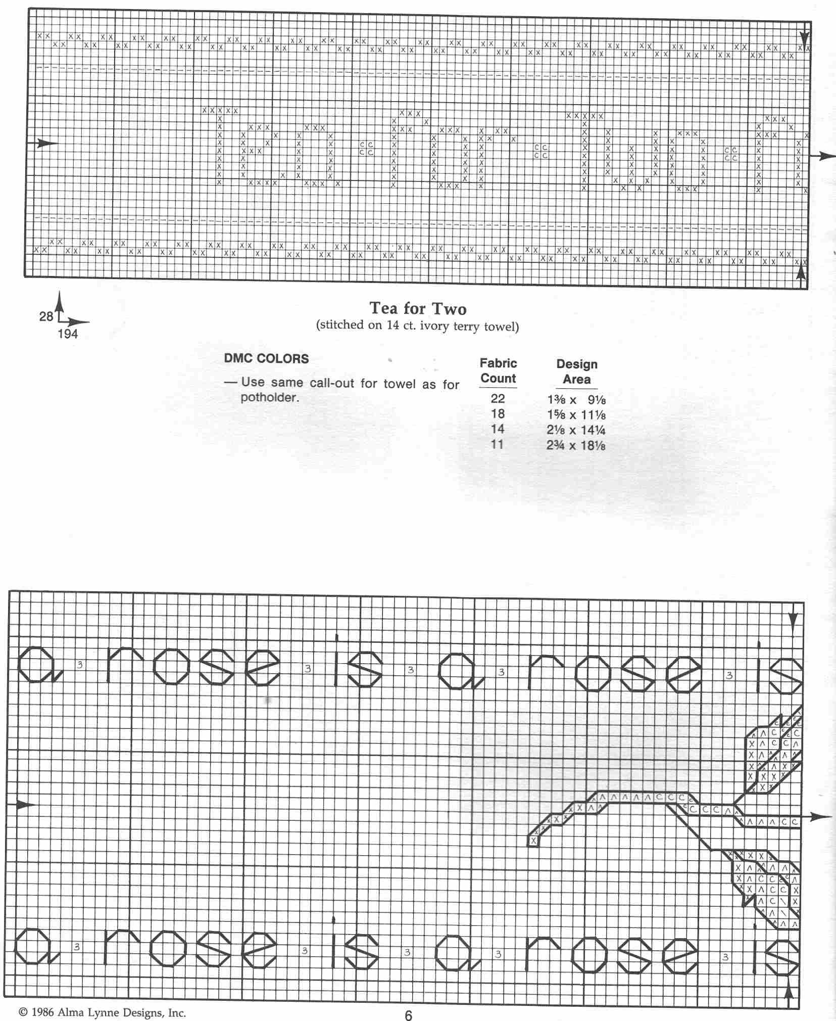 Schema punto croce Bordering On Towel 21