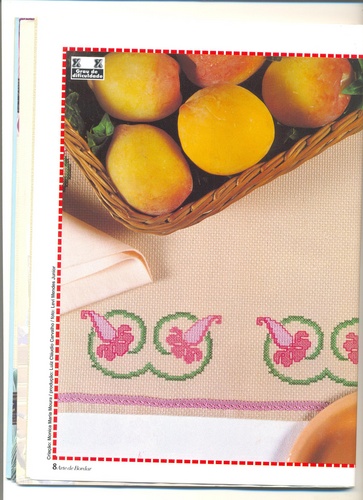 Schema punto croce Bordi Floreali 06