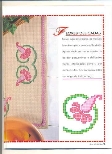 Schema punto croce Bordi Floreali 07