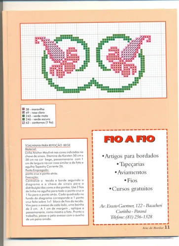 Schema punto croce Bordi Floreali 09