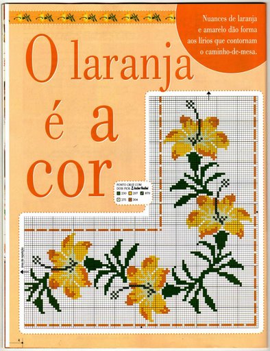 Schema punto croce Bordi Floreali 101