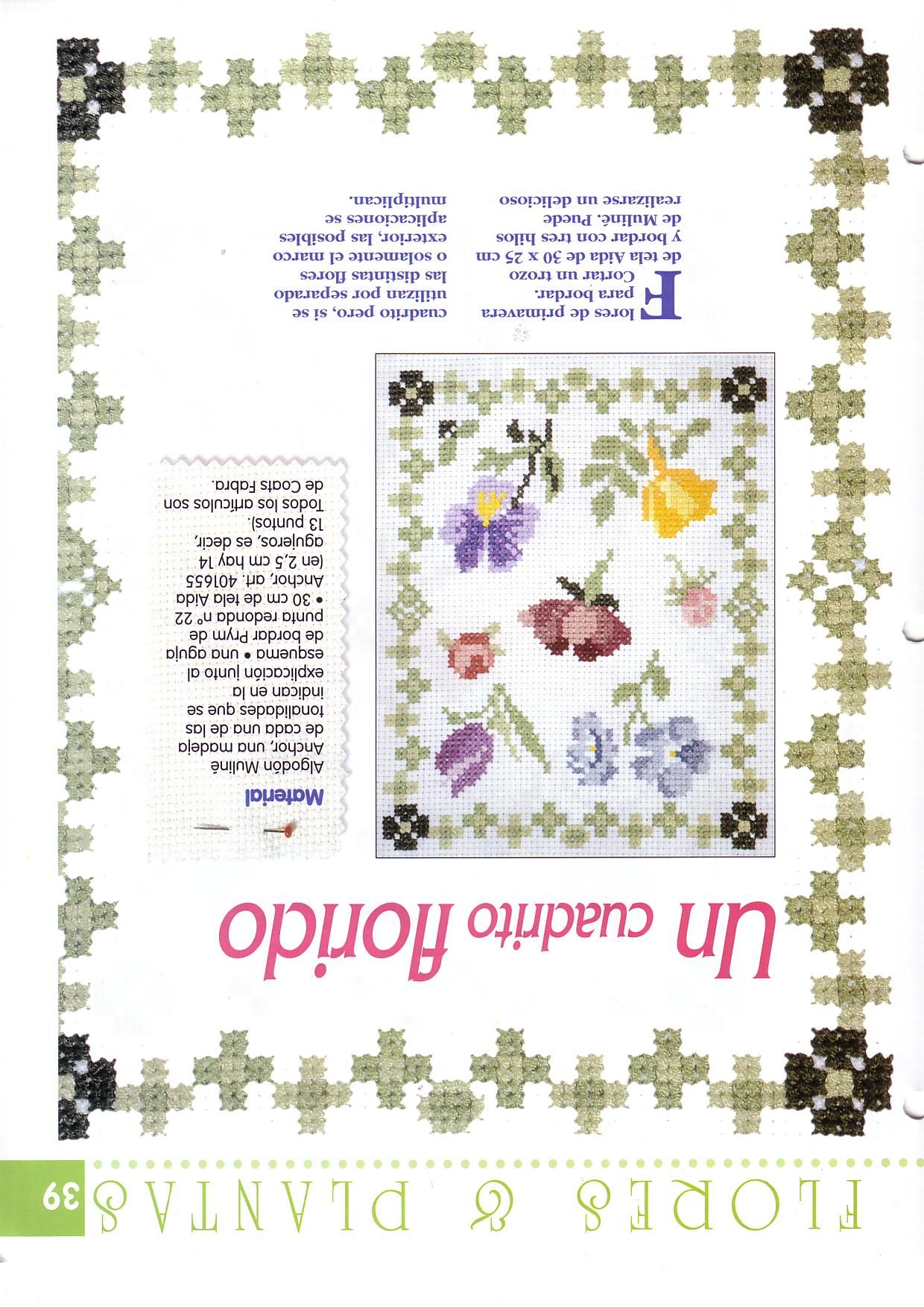 Schema punto croce Bordi Floreali 110