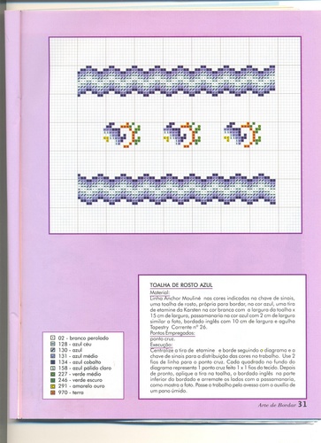 Schema punto croce Bordi Floreali 25