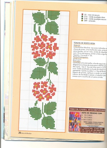Schema punto croce Bordi Floreali 28