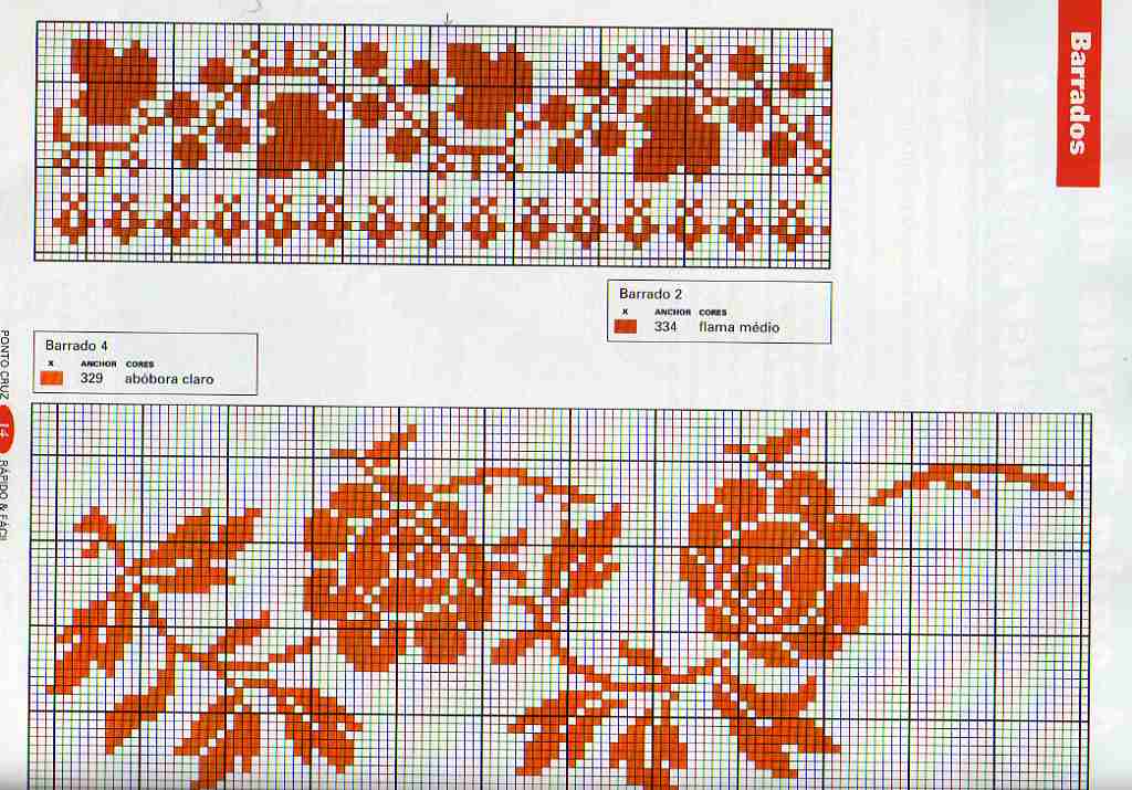 Schema punto croce Bordi Floreali 29