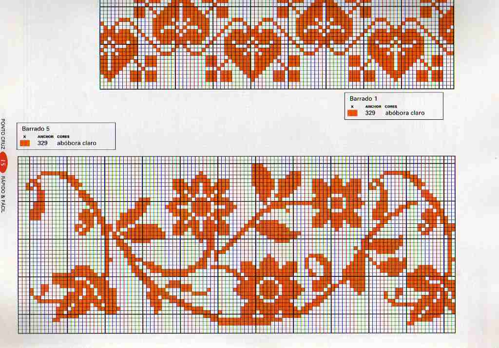 Schema punto croce Bordi Floreali 30