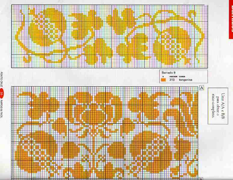 Schema punto croce Bordi Floreali 31