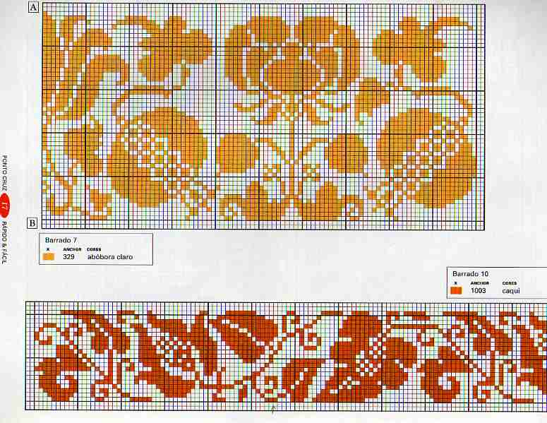 Schema punto croce Bordi Floreali 32