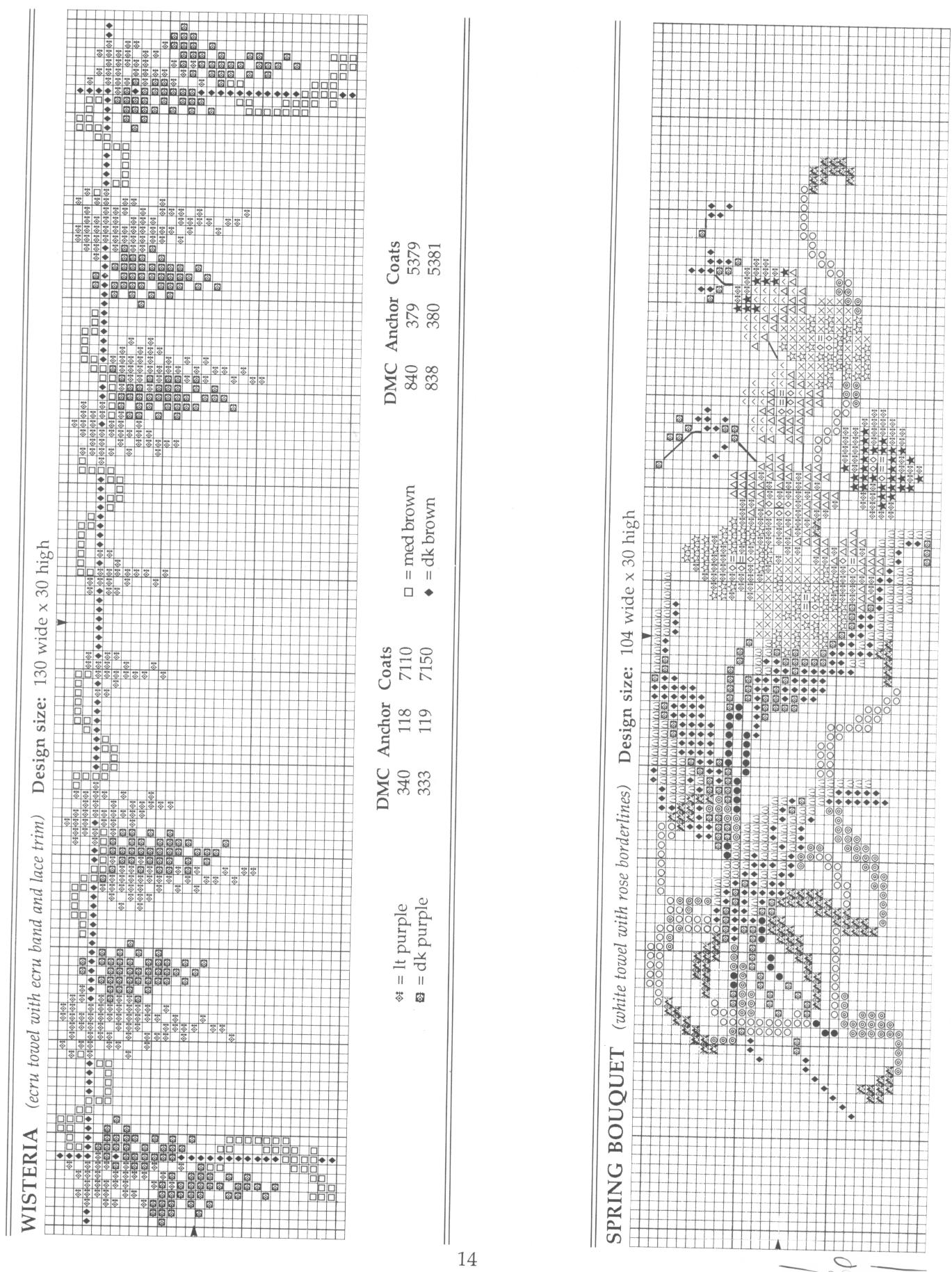 Schema punto croce Bordi Floreali 36