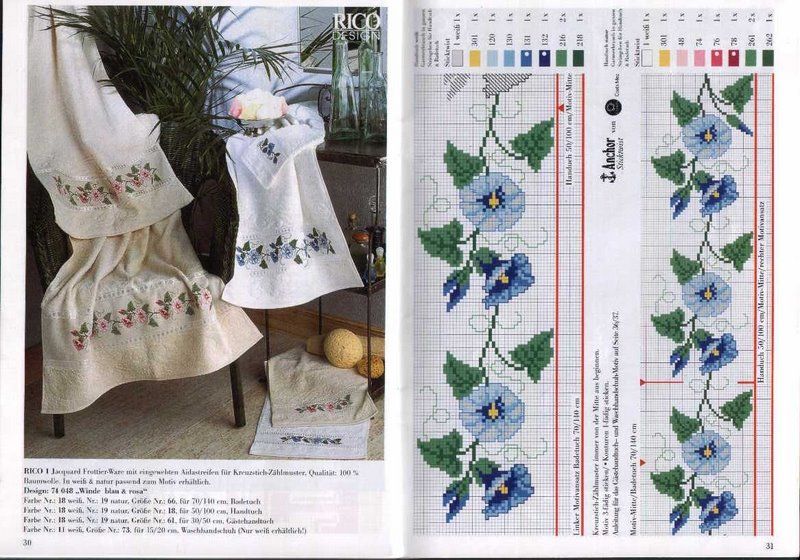 Schema punto croce Bordi Floreali 76