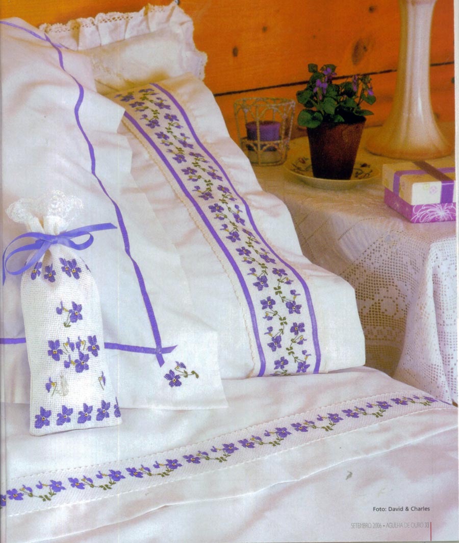 Schema punto croce Bordo Lenzuola 06