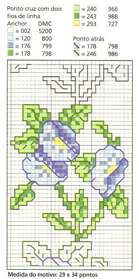 Schema punto croce Bordo Lenzuola 08