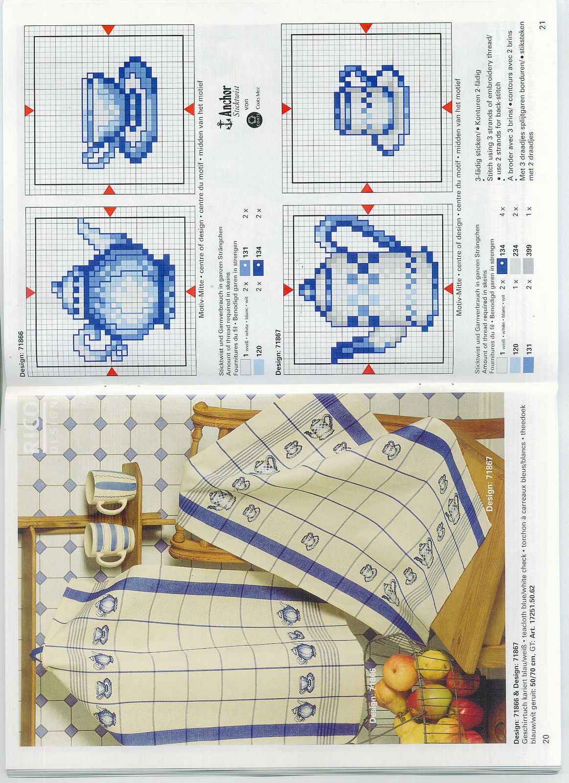 Schema punto croce Boule E Tazze
