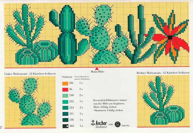 Schema punto croce Cactus