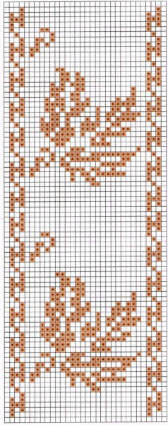 Schema punto croce Cenefas Florales 16