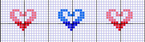 Schema punto croce Cuoricini