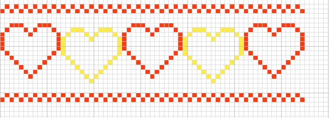 Schema punto croce Cuoricini 02