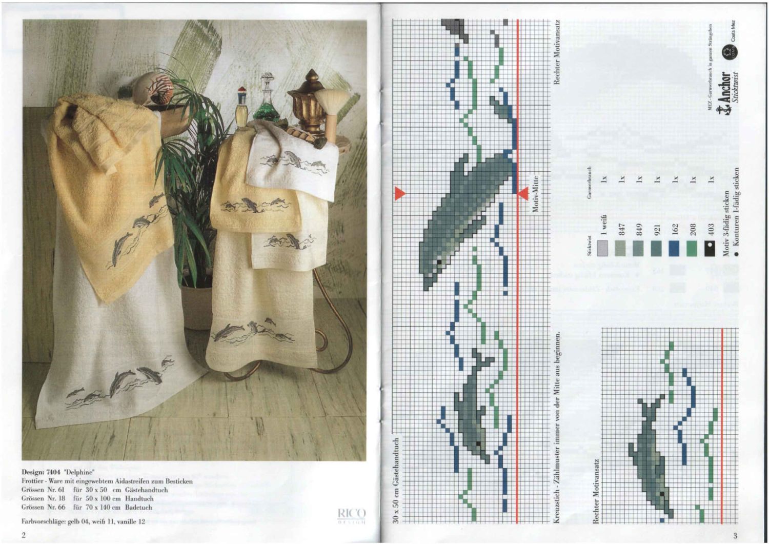 Schema punto croce Delfini 01