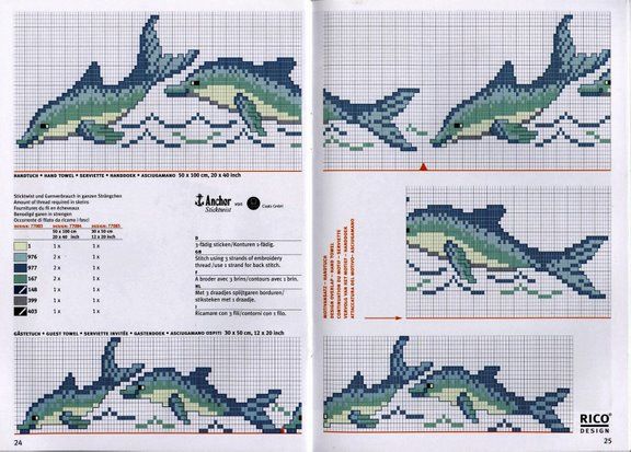 Schema punto croce Delfini 04