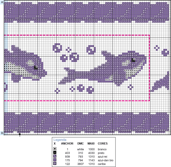 Schema punto croce Dolci Delfini 08