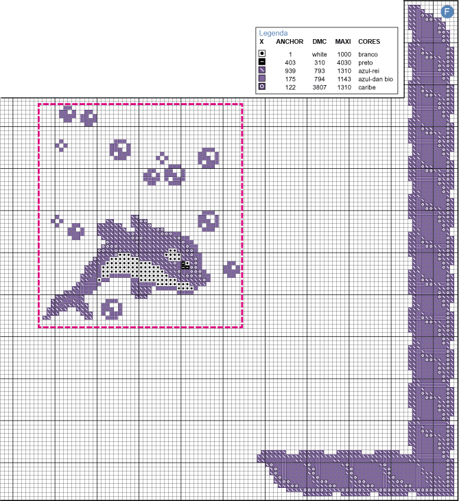 Schema punto croce Dolci Delfini 14
