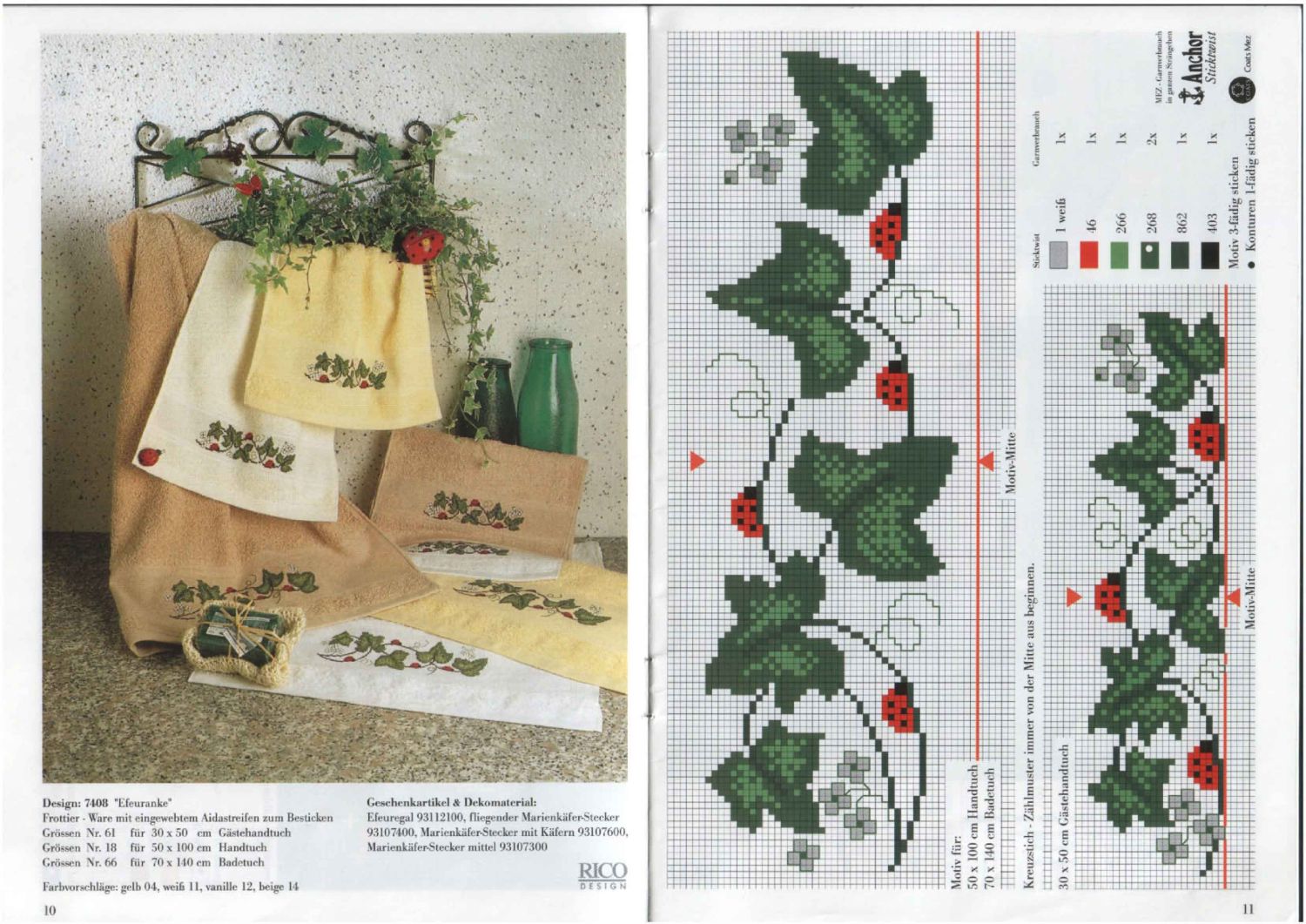Schema punto croce Edera