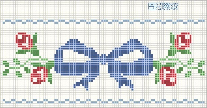 Schema punto croce Fiocco E Boccioli