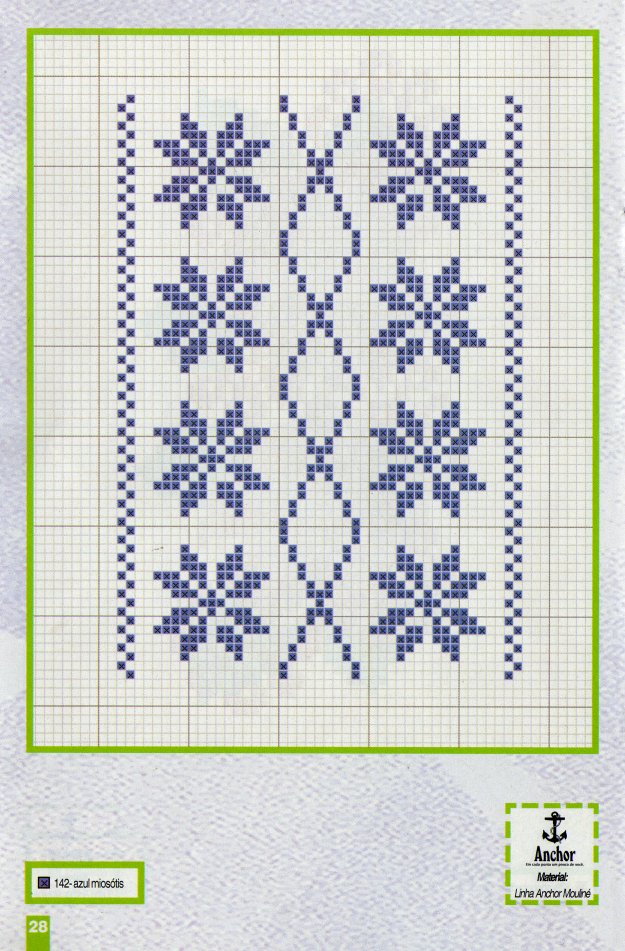 Schema punto croce Fiori Monocolore