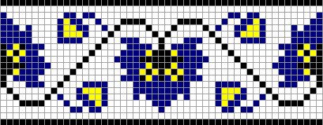 Schema punto croce Foglie Blu