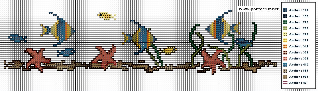 Schema punto croce Fondale Marino