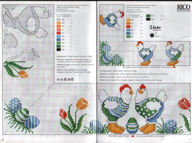 Schema punto croce Galline E Uovo