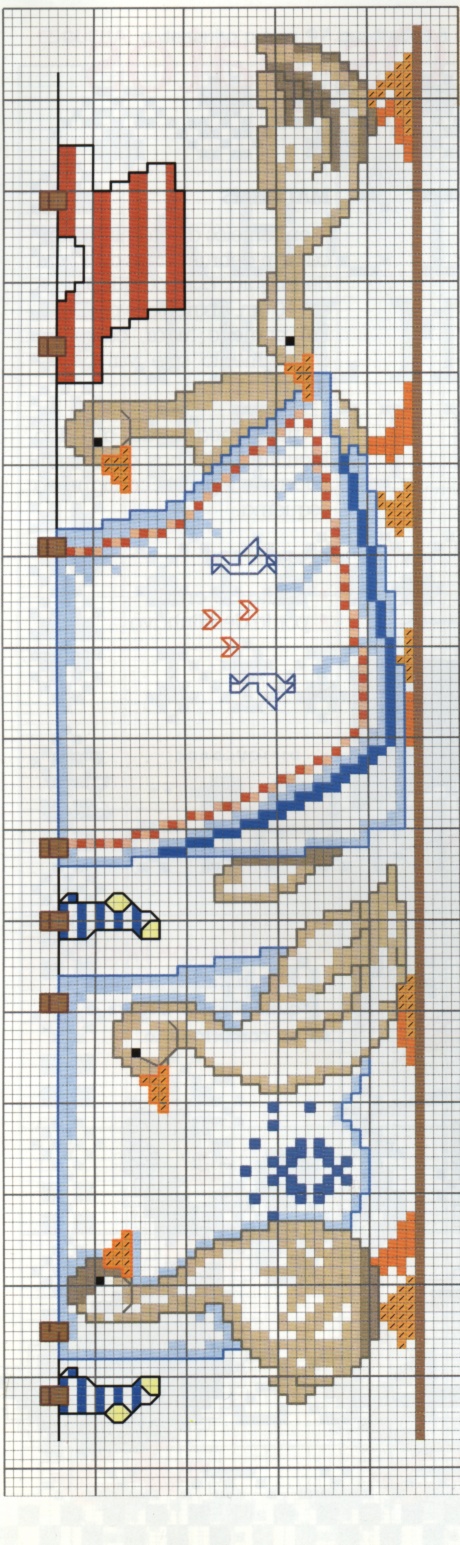 Schema punto croce Oche E Bucato