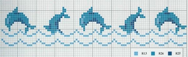 Schema punto croce Piccoli Delfini