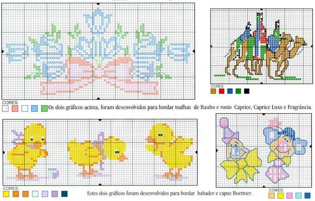 Schema punto croce Pulcini Fiocco Pagliacci